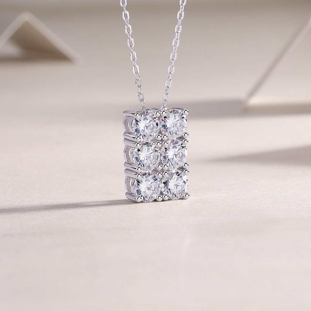 Luxury Moissanite Diamond Pendant – 0.5ct & 0.3ct S925 Silver, Platinum-plated