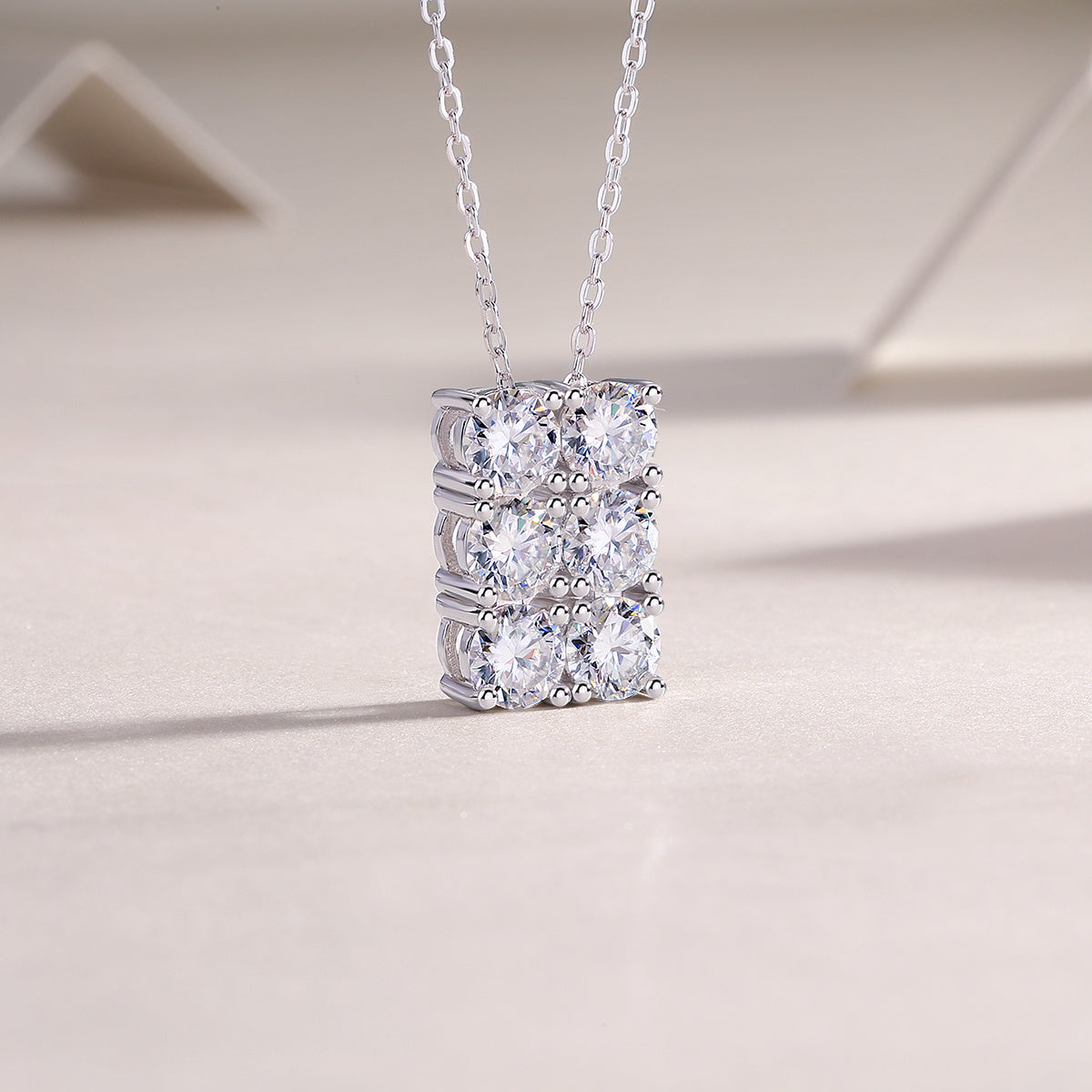 Luxury Moissanite Diamond Pendant – 0.5ct & 0.3ct S925 Silver, Platinum-plated