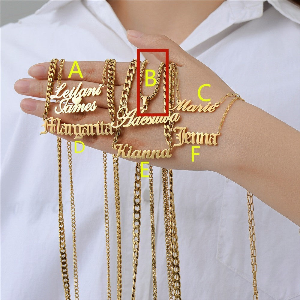 Personalized Letter & Name Necklace with Zircon – Custom Women’s Pendant Jewellery