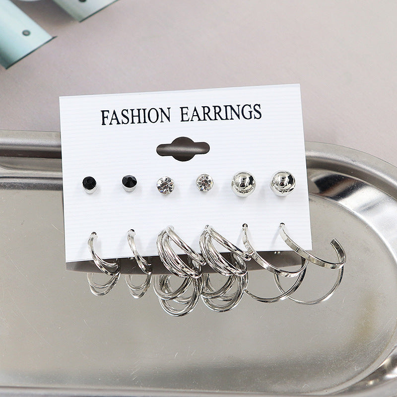 6-Pair Diamond Earrings Set – Simple & Elegant Jewellery for Women