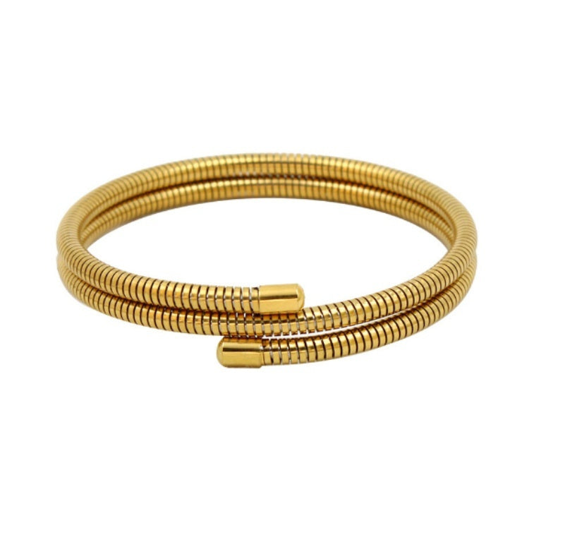 Multi-Layer Spring Bracelet – 18K Gold Plated Stainless Steel