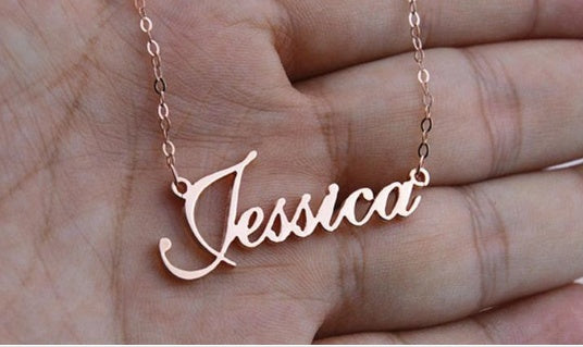 Personalized Titanium Steel Name Necklace – Custom Engraved Pendant for Women