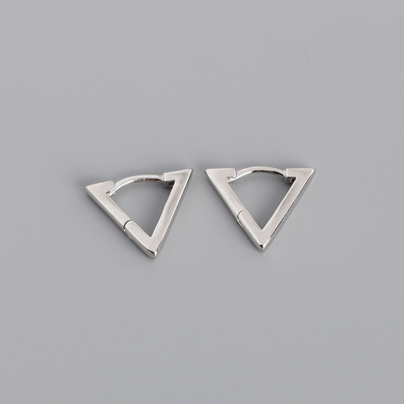 Minimalist Triangle 925 Sterling Silver Earrings – Geometric Studs
