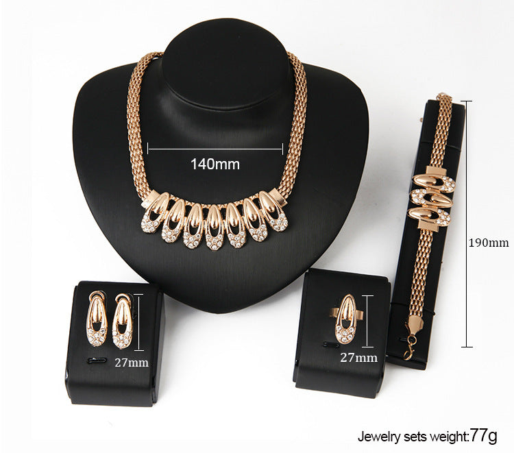 18K Gold-Plated Bridal Necklace and Earring Set – Elegant Wedding Jewellery