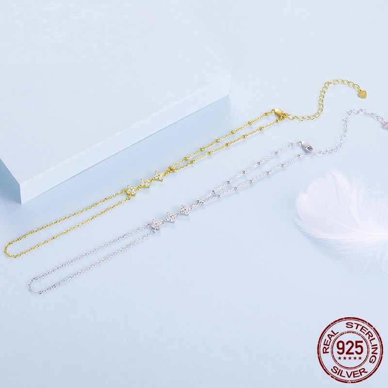 Elegant 925 Sterling Silver Bracelet with Integrated Ring Chain