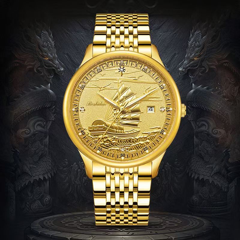 Smooth Sailing Men’s Calendar Watch – Night Light & Waterproof Stylish Timepiece