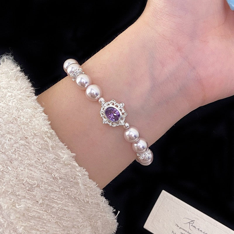 Korean-Style Flower Alloy Bracelet for Women