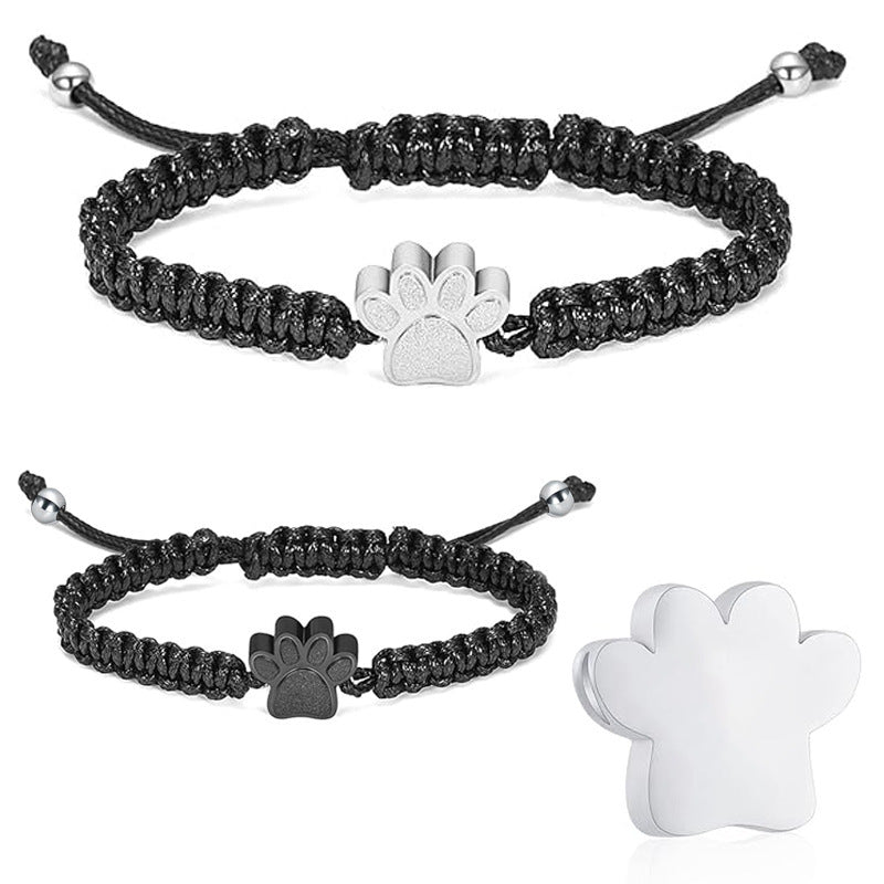 Memorial Pet Hair Ashes Bracelet – Stainless Steel Open Design