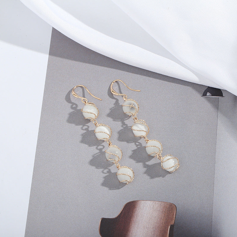 Atmospheric Long Zircon Earrings – Elegant Sparkling Jewellery Accessories