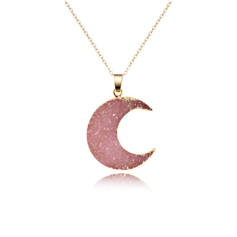 Elegant Moon Pendant Necklace – Foreign Trade Style for Women