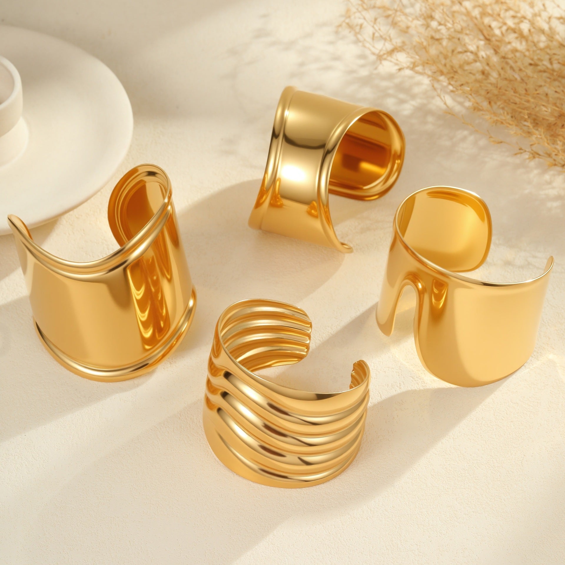 Fashion Wide Cuff Bracelet – Exaggerated Niche Open Design for Women