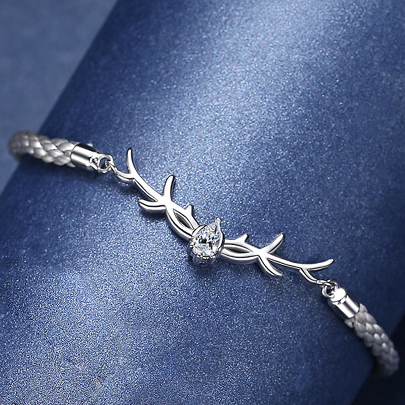 S925 Sterling Silver Couple Bracelet for Women – Adjustable Friendship & Love Jewelry