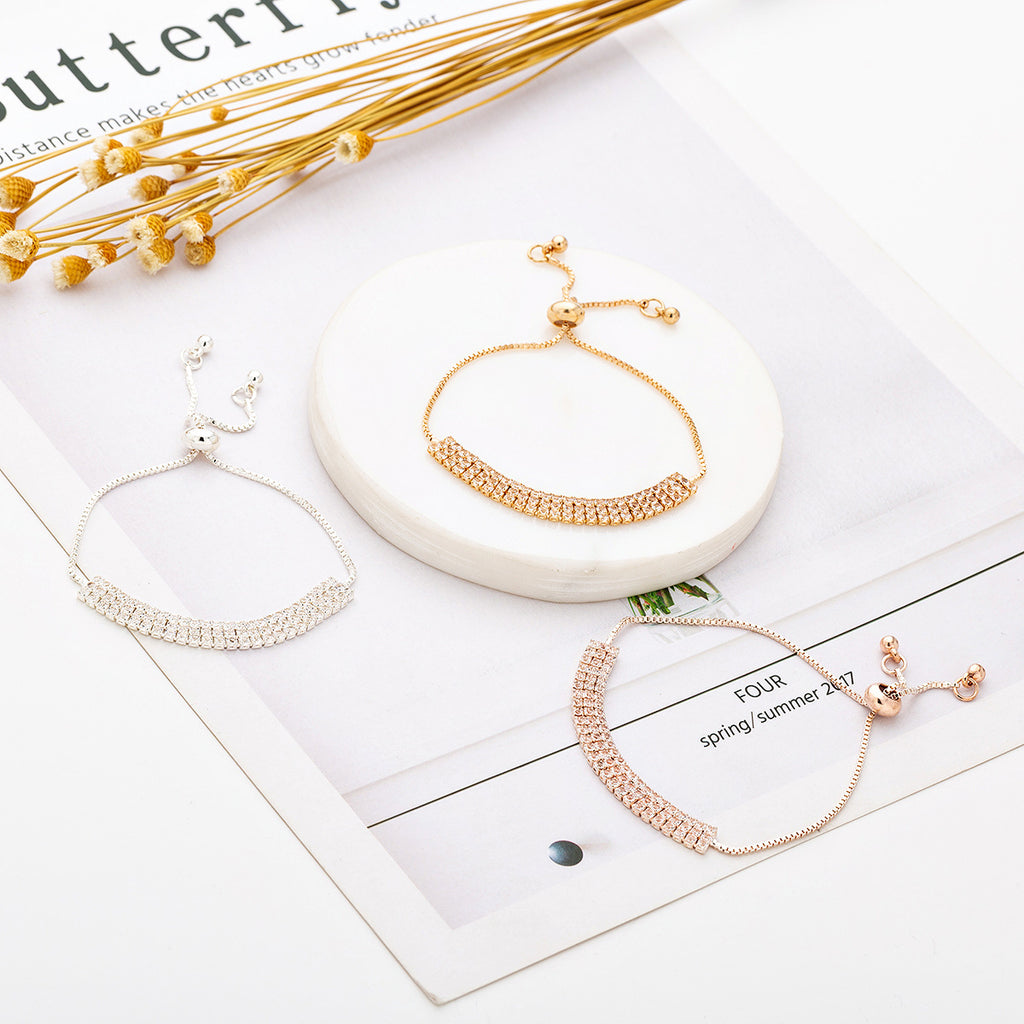 Simple Retractable Diamond Claw Chain Adjustable Bracelet