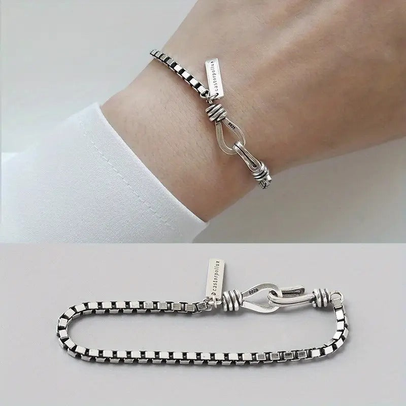 Vintage Box Chain Cross Bracelet – Unisex Daily Wear Accessory
