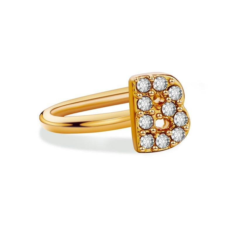 26 English Letters Diamond Ear Cuff – Mini U-shaped Earrings