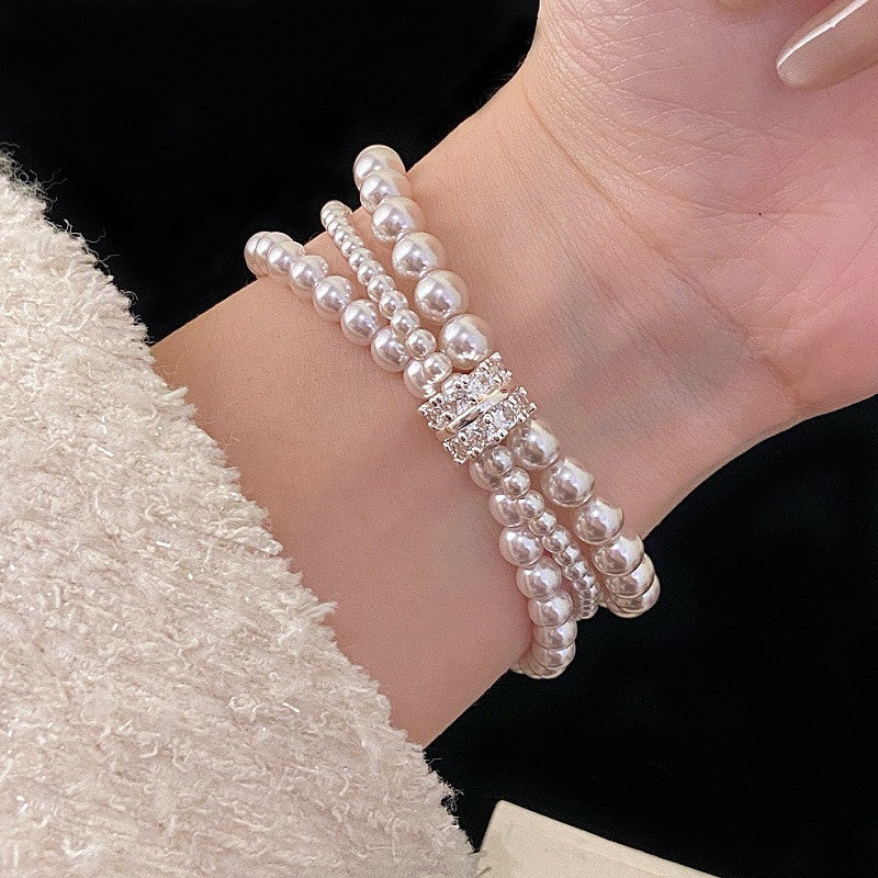 Korean-Style Flower Alloy Bracelet for Women