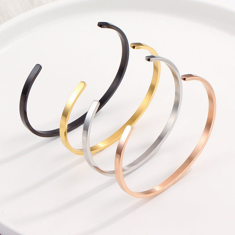 Simple Sleek Stainless Steel Bracelet – Women’s Fashion Accessory