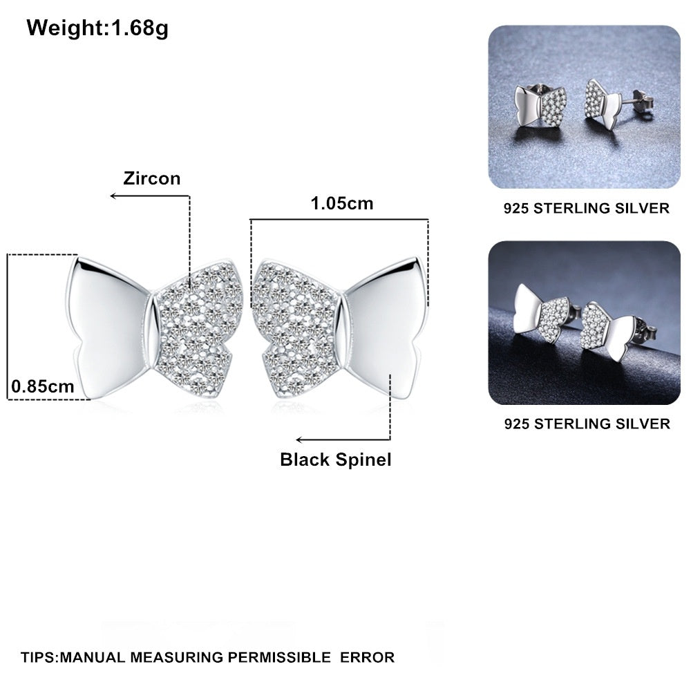 Korean Cute Butterfly Stud Earrings – Compact Copper-Plated Women’s Jewellery