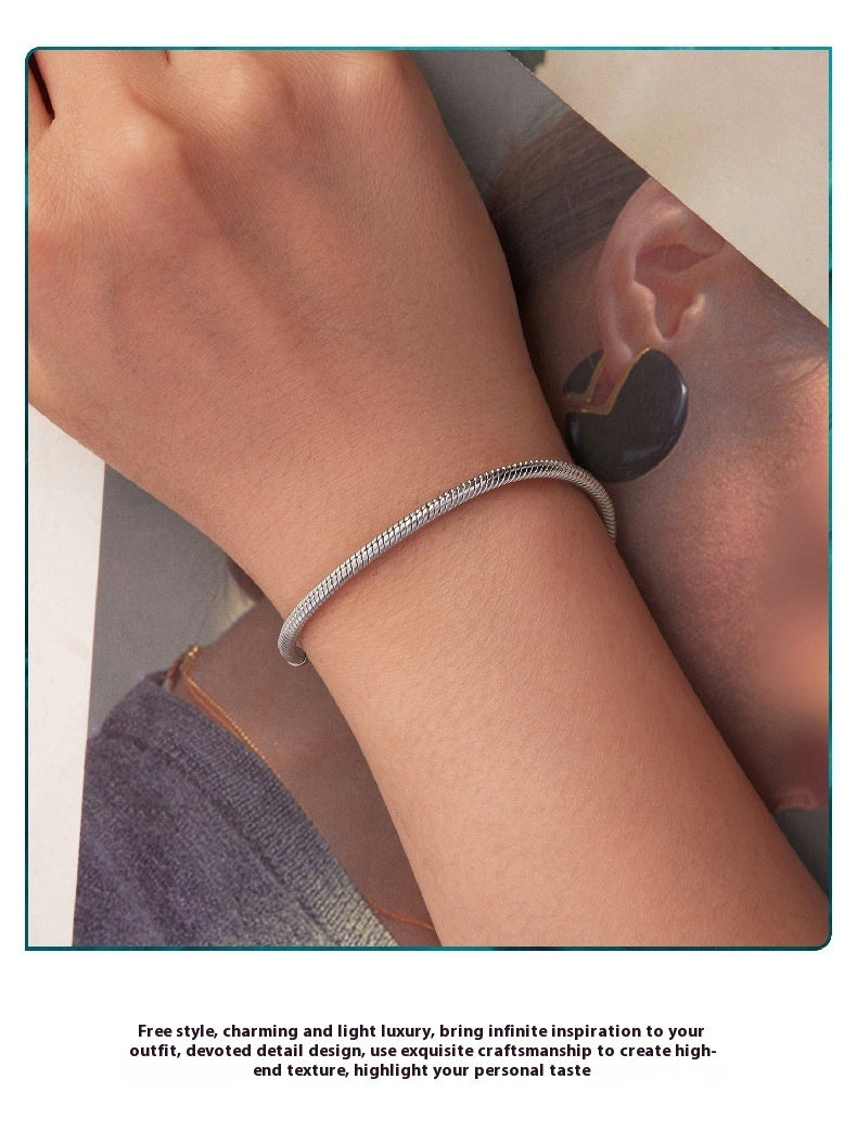 Women’s S925 Sterling Silver Love Bracelet – Electroplated Heart Design