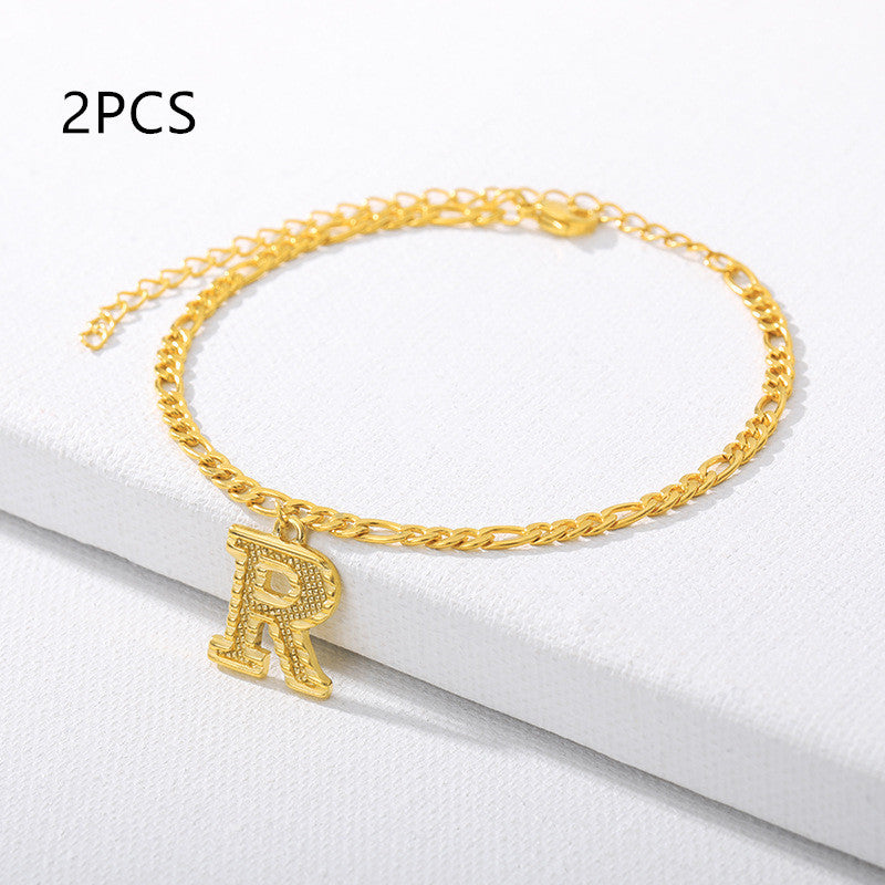 26 Letter Alphabet Anklet – Customizable Initial Foot Chain