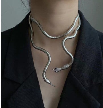 Snake Chain Collar Necklace – Alloy Fashion Necklace & Bracelet Combo