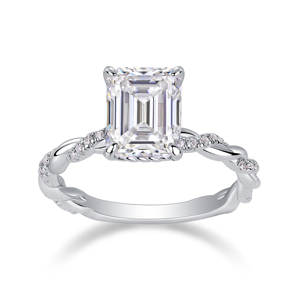Chasing Light Women’s Moissanite Ring – S925 Sterling Silver with Platinum-Plated Diamonds, Elegant Fashion Jewellery