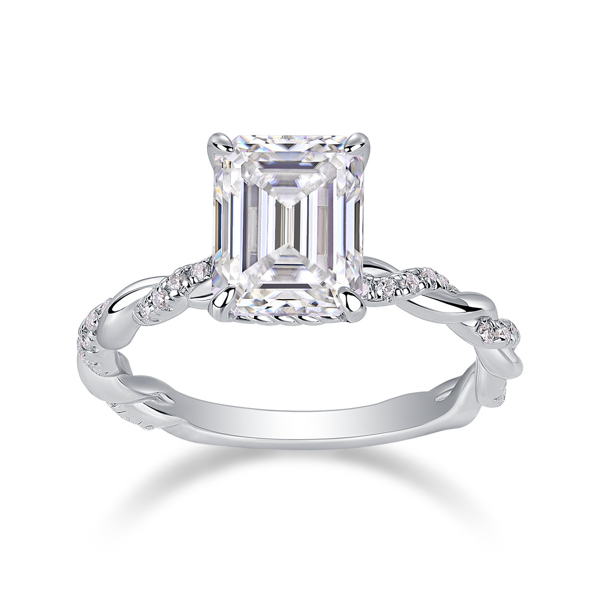 Chasing Light Women’s Moissanite Ring – S925 Sterling Silver with Platinum-Plated Diamonds, Elegant Fashion Jewellery