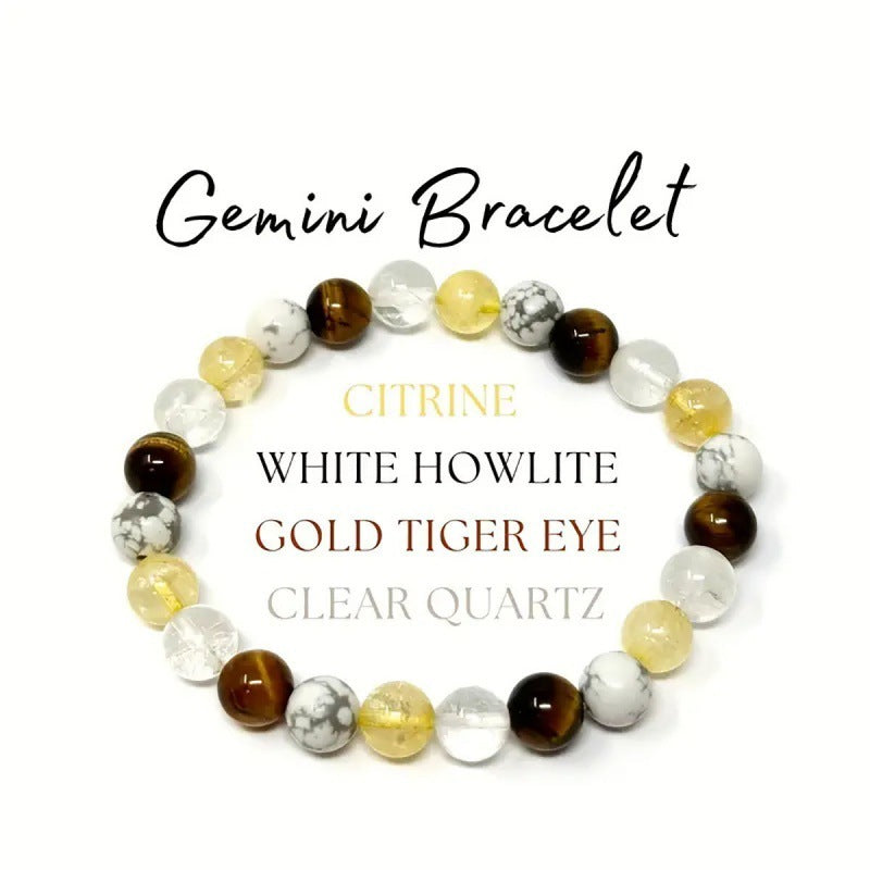 Unisex Zodiac Bracelets – Twelve Constellations Natural Stone Beads