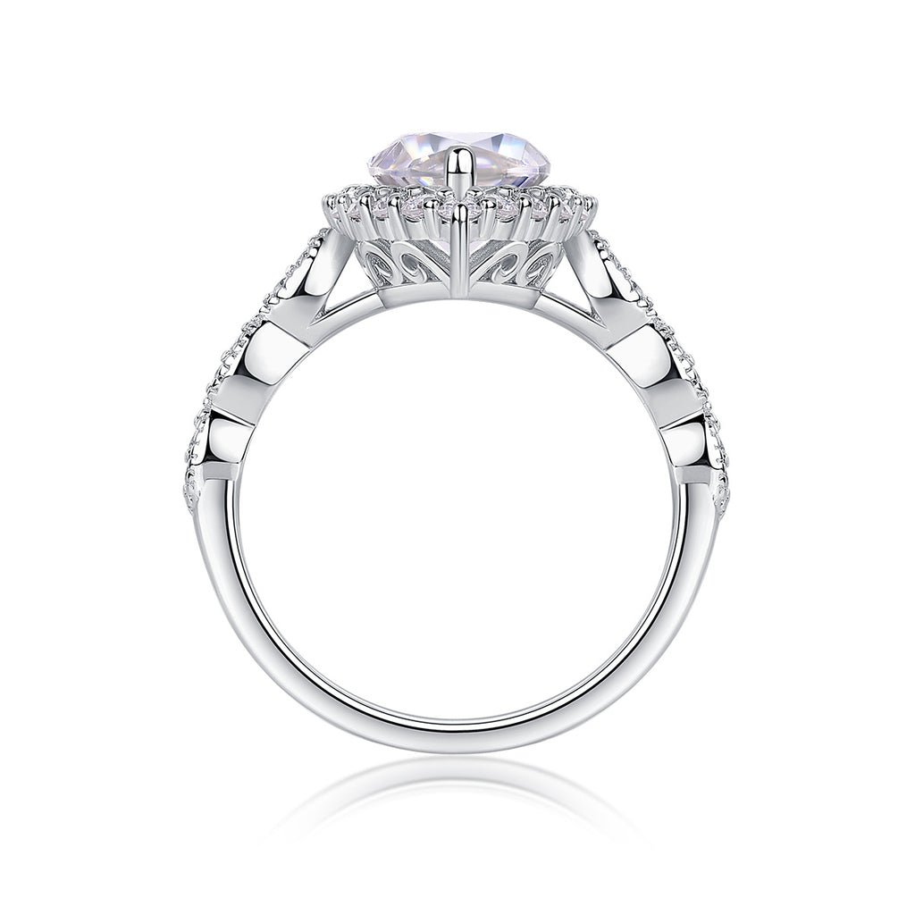 The Realm of Delight Women’s Moissanite Ring – S925 Sterling Silver with Platinum-Plated Diamonds, Elegant Fashion Jewellery