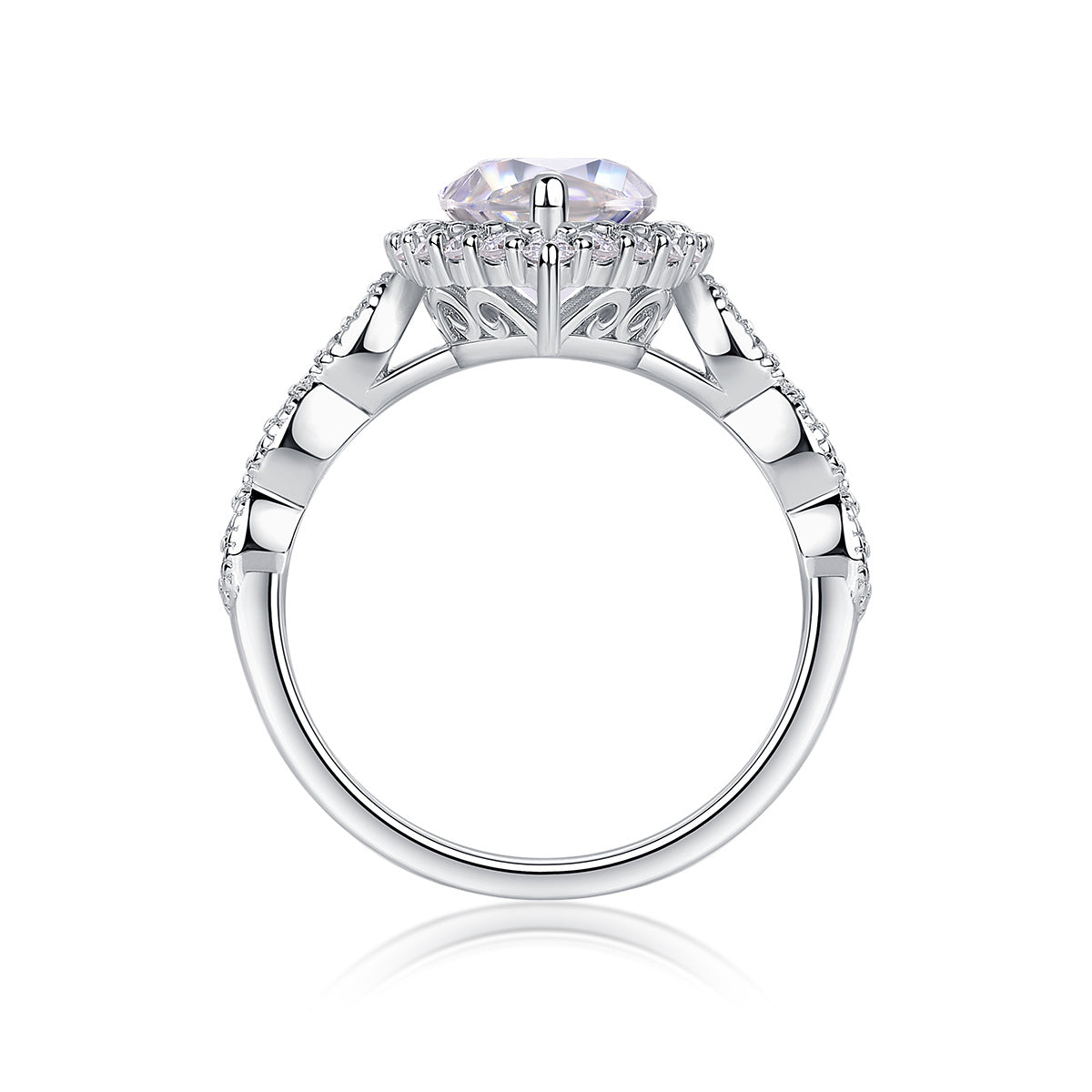 The Realm of Delight Women’s Moissanite Ring – S925 Sterling Silver with Platinum-Plated Diamonds, Elegant Fashion Jewellery