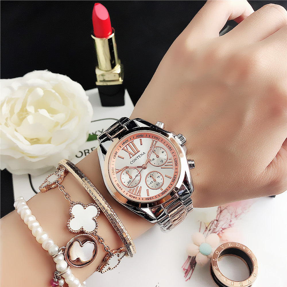 Women’s Diamond Quartz Watch – Fashion Mesh Strap Elegant Timepiece
