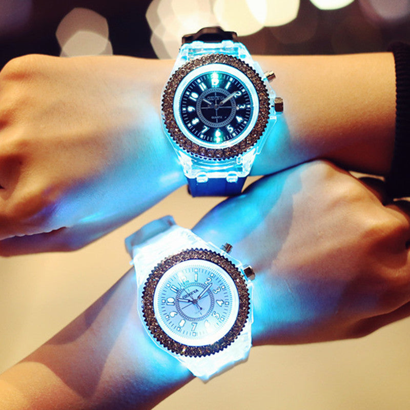 Geneva LED Luminous Women’s Quartz Watch – Silicone Bracelet