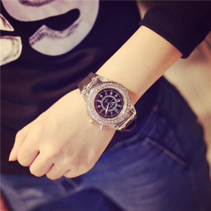 Geneva LED Luminous Women’s Quartz Watch – Silicone Bracelet