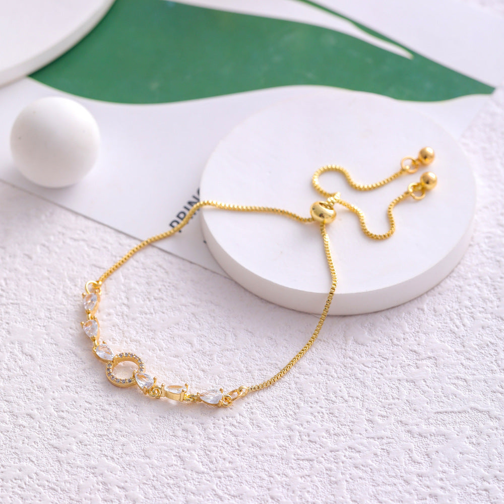 Micro Inlaid Zircon Simple Circle Bracelet – Elegant Women’s Jewellery