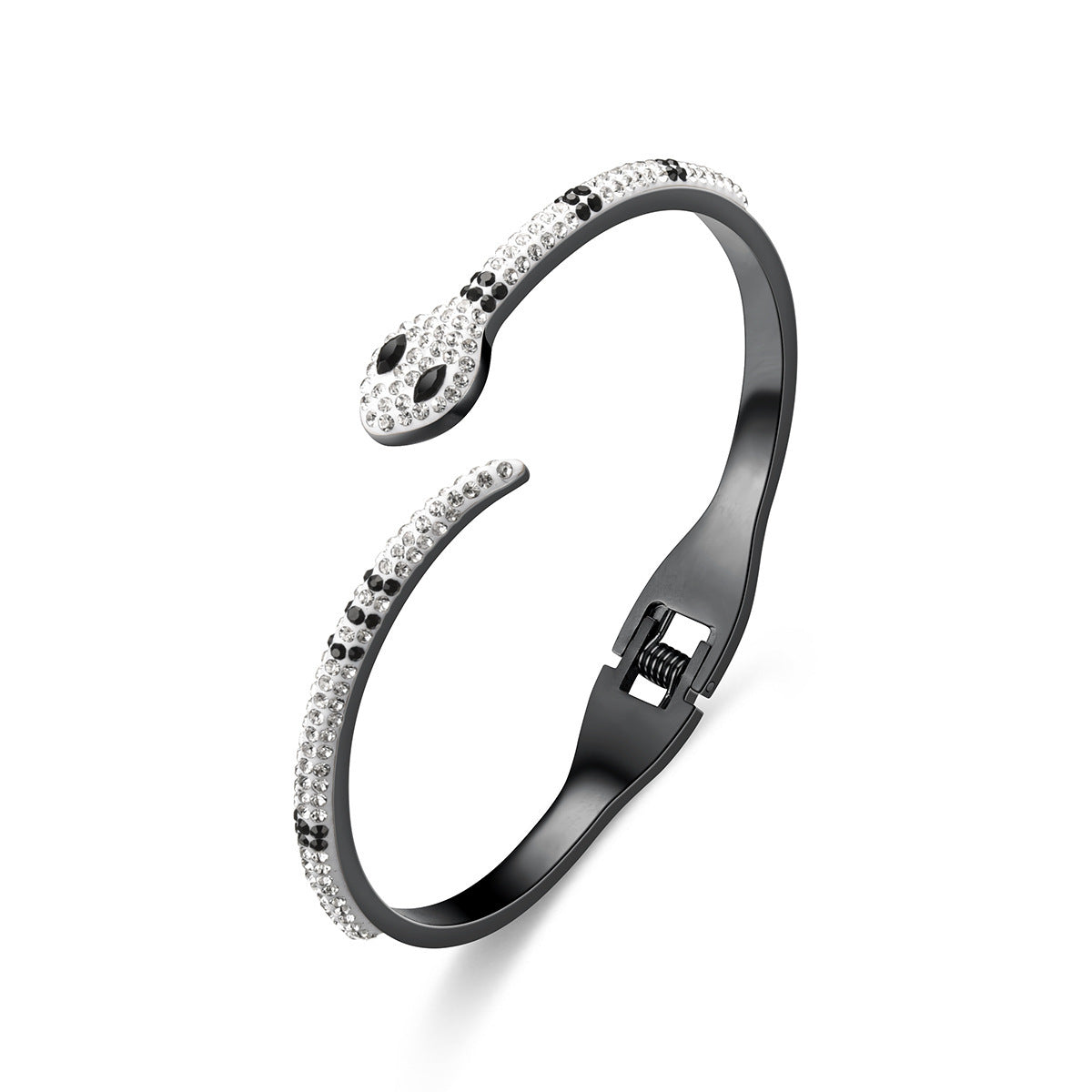 Green Eyed Snake Bracelet – Stainless Steel Micro Diamond-Set Jewellery