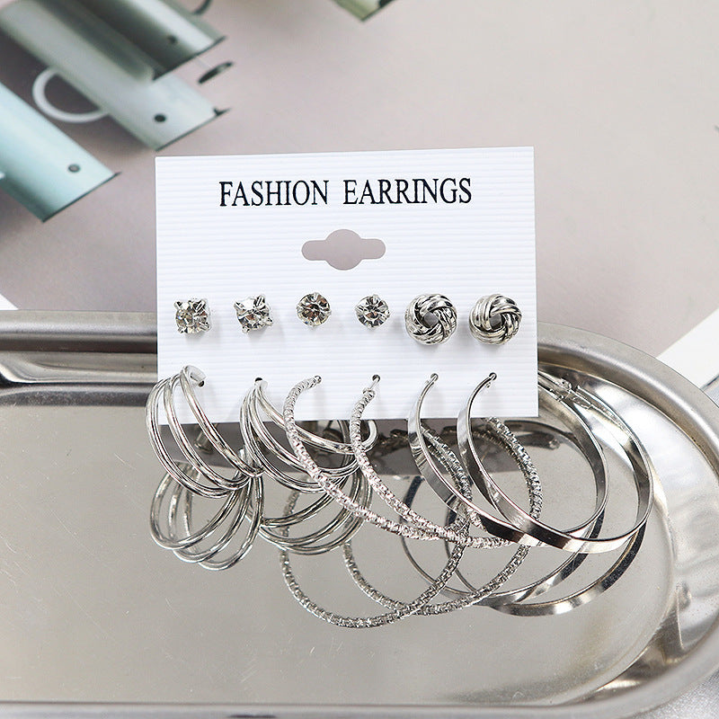6-Pair Diamond Earrings Set – Simple & Elegant Jewellery for Women