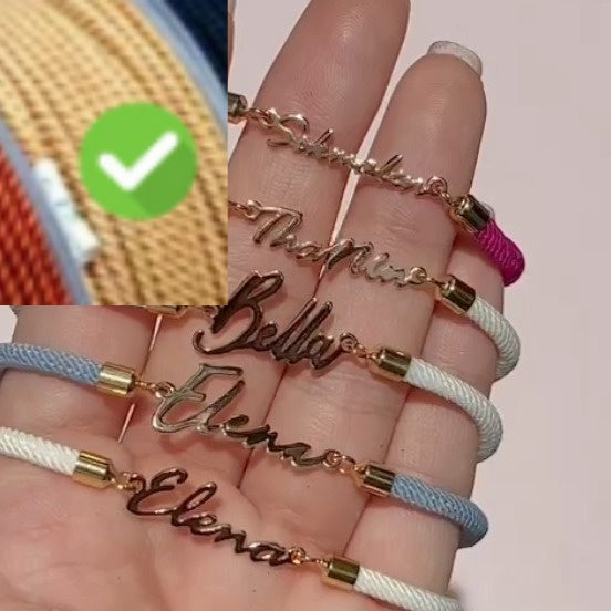 Personalized Colorful Rope Chain Name Bracelet – Adjustable Custom Jewellery for Girls