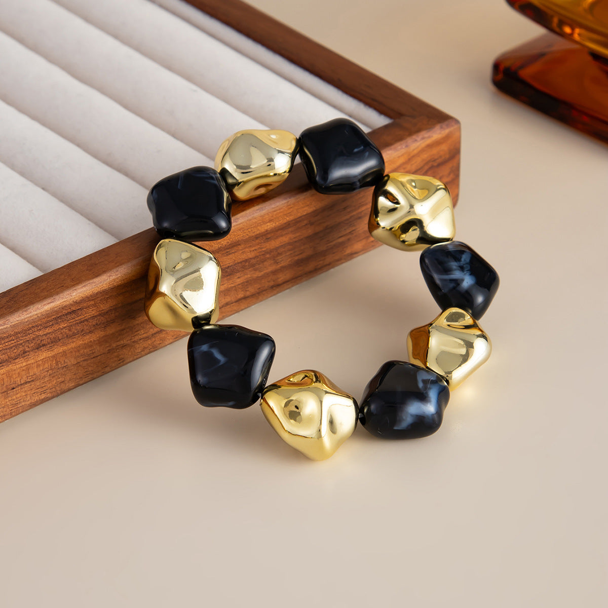 Handmade Beaded Bamboo Resin Bracelet
