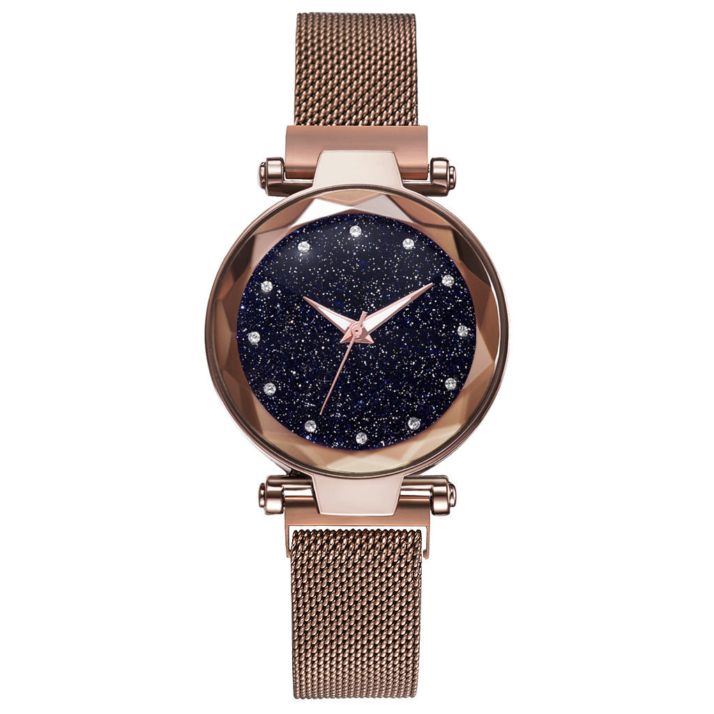 Luxury Women’s Starry Sky Watch & Bracelet Set – Fashion Elegant Magnet Buckle