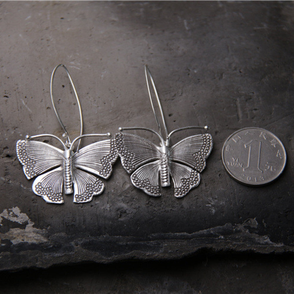 S925 Sterling Silver Vintage Butterfly Earrings – Elegant Women’s Jewelry