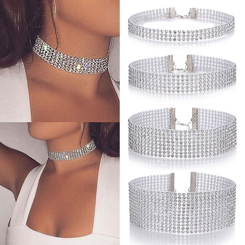 Luxury Crystal Rhinestone Choker Necklace – Fashion Statement Jewellery for Women
