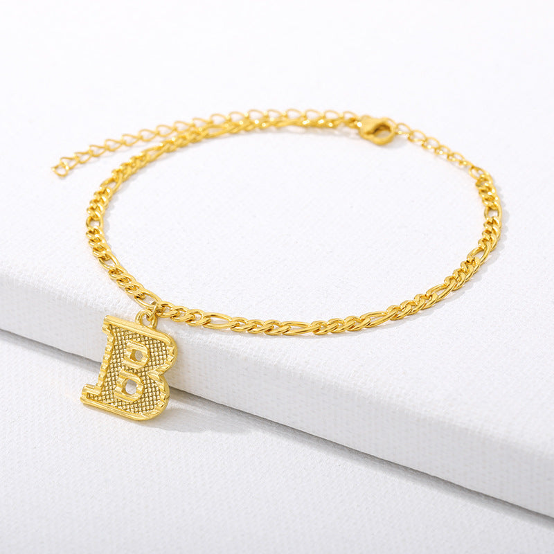 26 Letter Alphabet Anklet – Customizable Initial Foot Chain