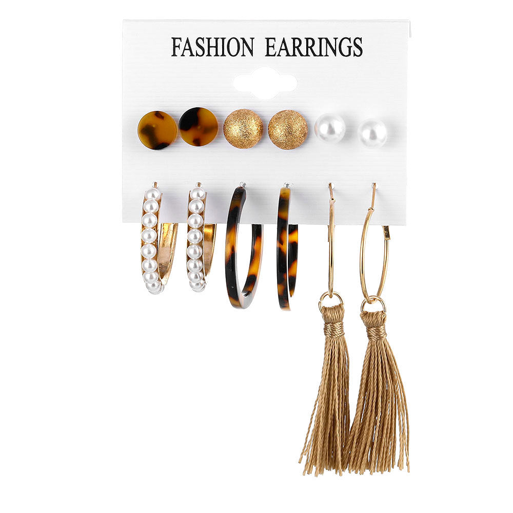 Retro Acrylic Pearl Earring Set – Creative Women’s Fashion Jewellery