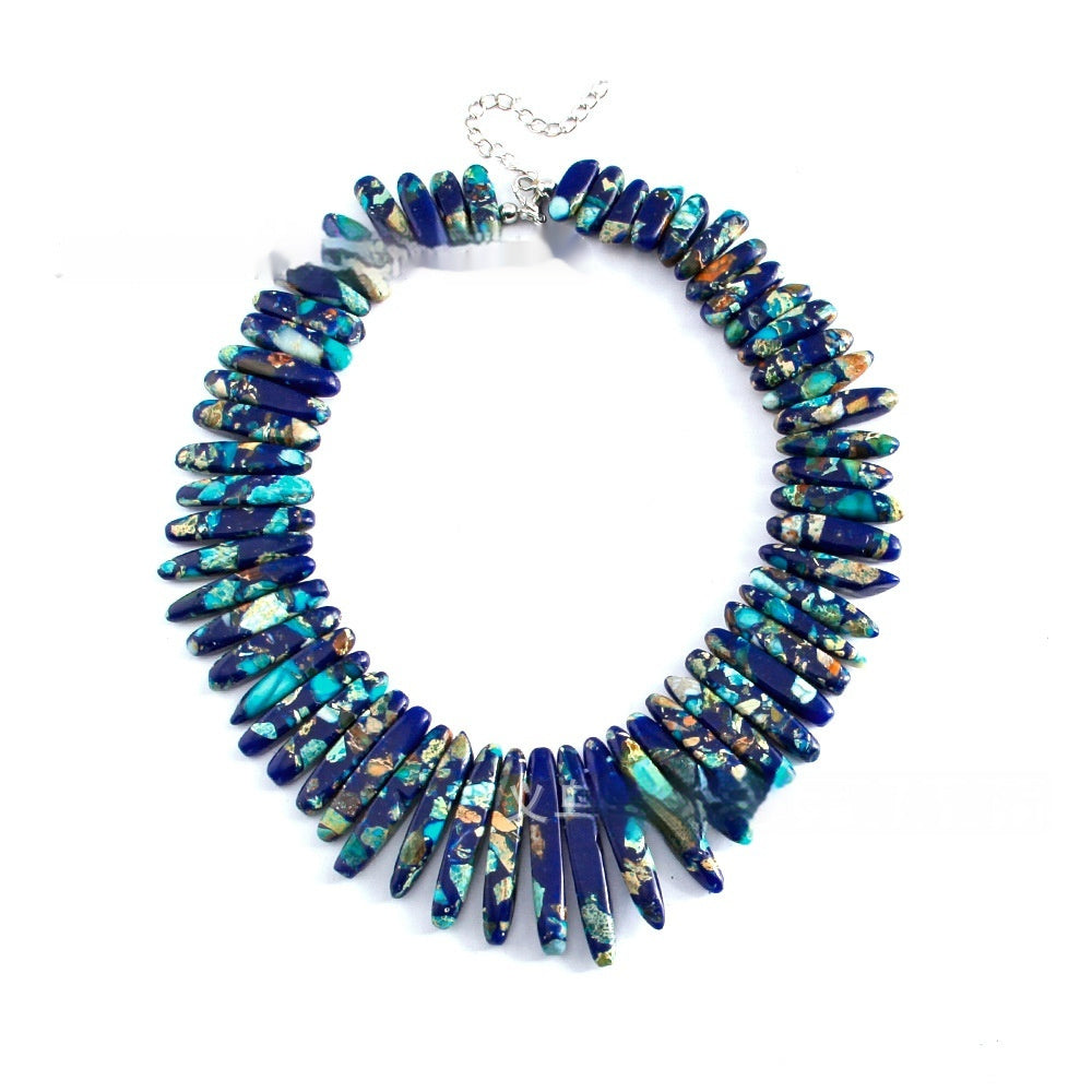 Handmade Bohemian Natural Stone Beaded Necklace – Women’s