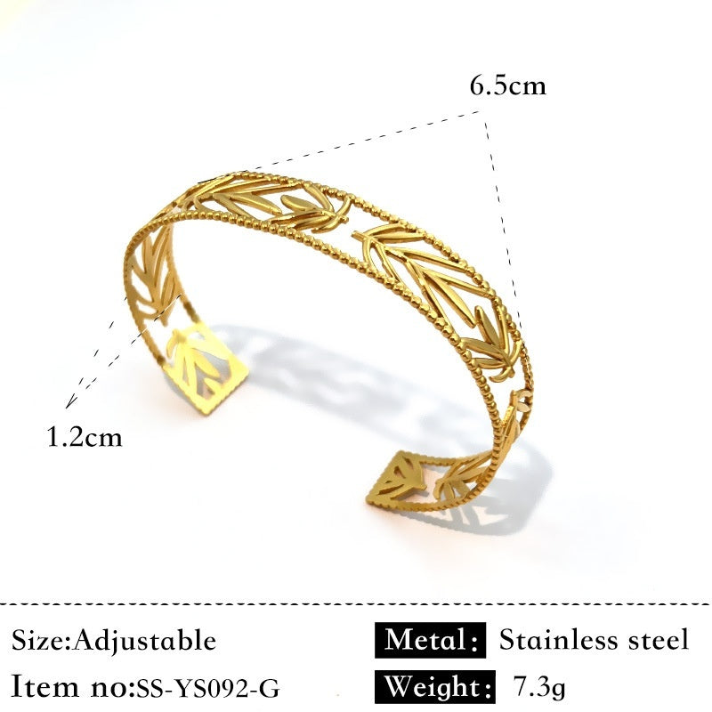 Stainless Steel Women’s Bracelet – Niche Flower Design
