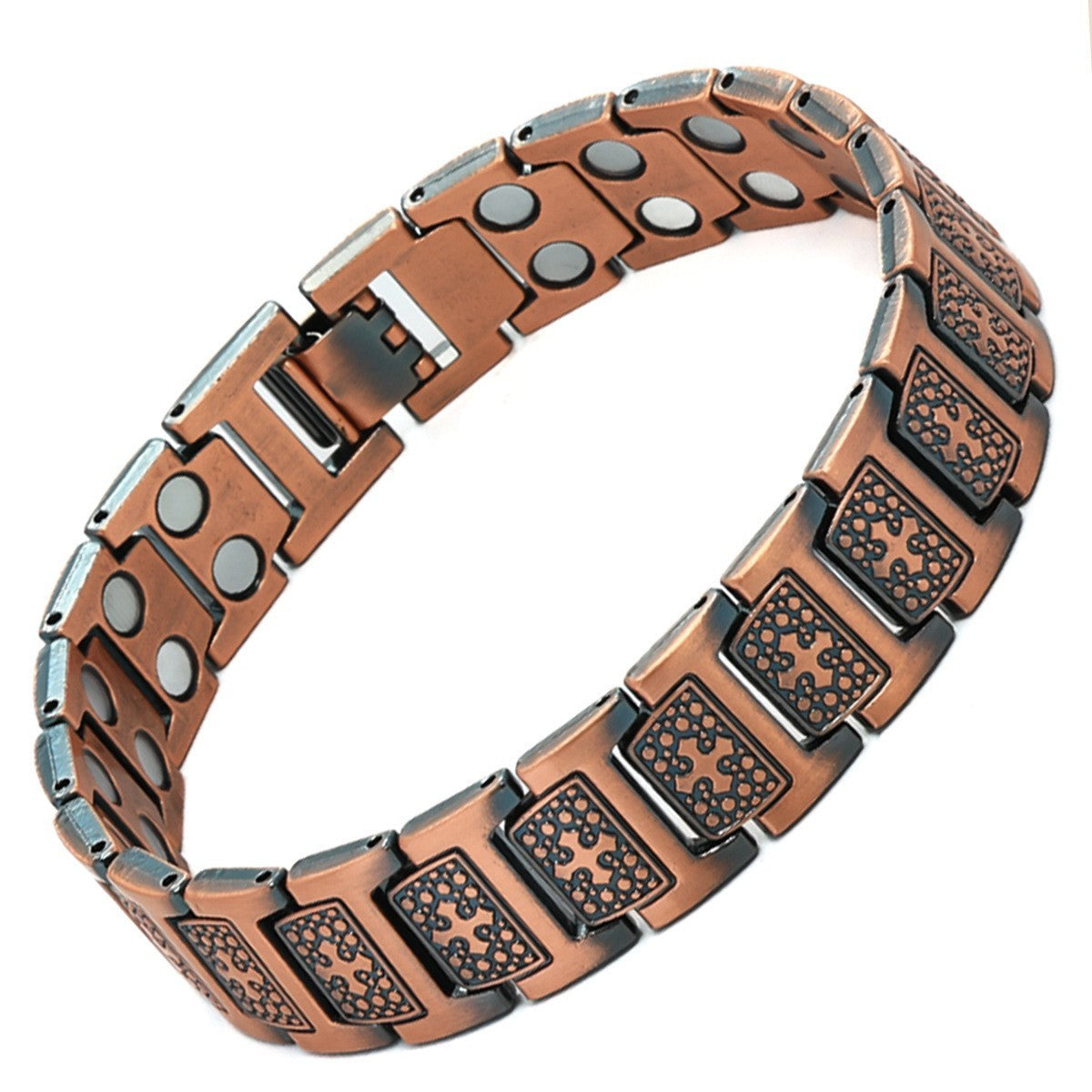 Carved Retro Three-Row Full Magnet Bracelet – Unisex Design