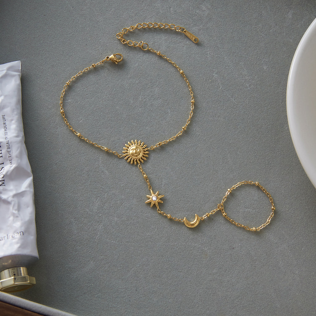 Women’s Stainless Steel Sun Geometric Bracelet – European & American Style