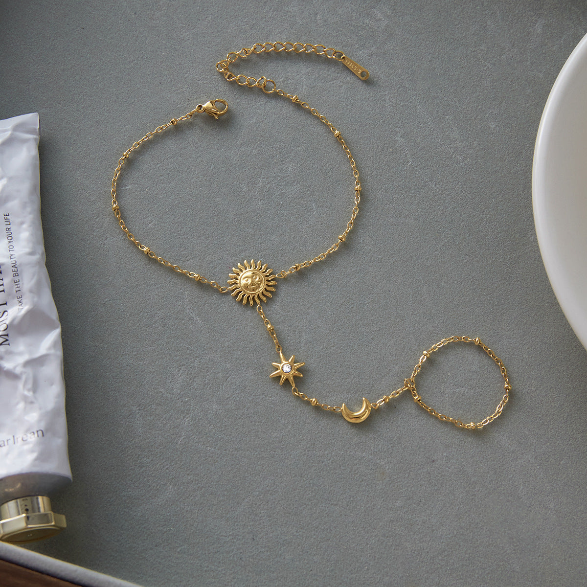 Women’s Stainless Steel Sun Geometric Bracelet – European & American Style