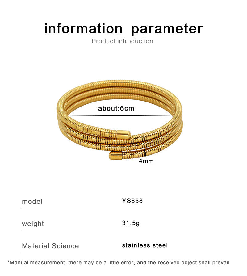 Multi-Layer Spring Bracelet – 18K Gold Plated Stainless Steel