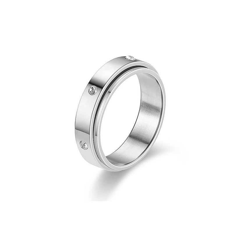Rotatable Moon & Stars Spinner Ring – Stainless Steel Jewellery
